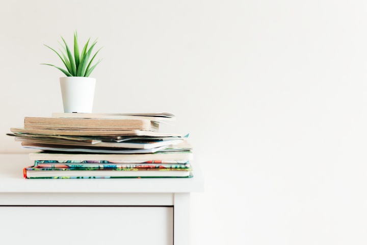 Declutter checklist: Even if they are in a stack, magazines can make your home feels cluttered
