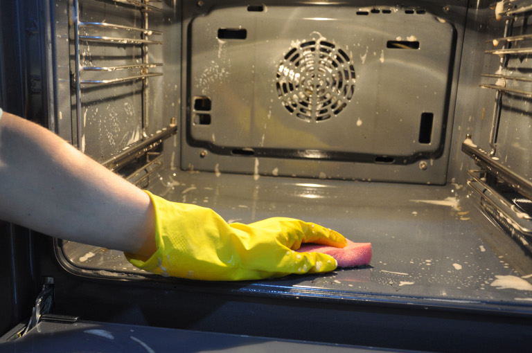 Cleaning the oven can be hard work but it's a necessity.