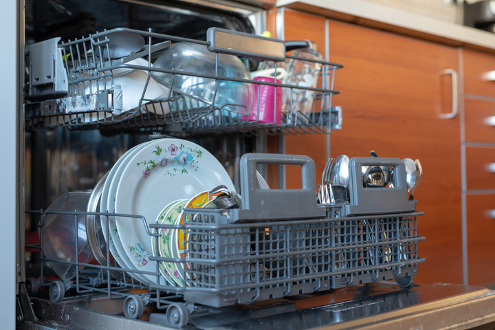 Loading and putting on the dishwasher before the night makes the morning easier.