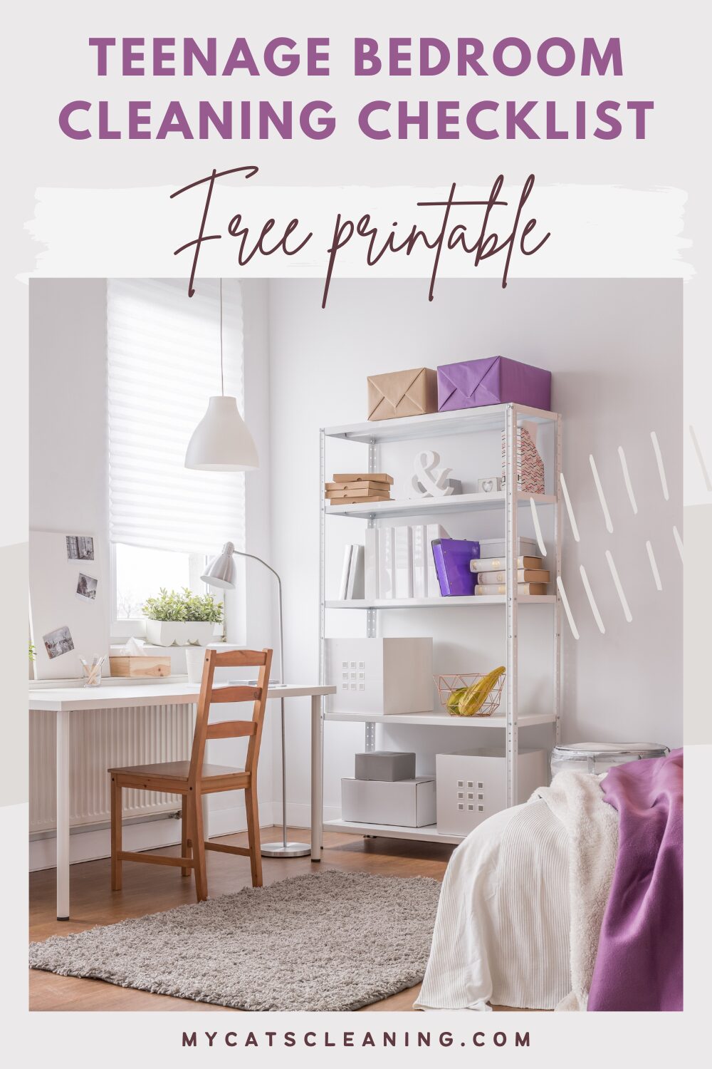 Teenage bedroom cleaning checklist printable