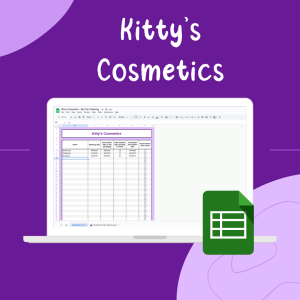 Kitty's Cosmetics is a spreadsheet to help you track your cosmetics expiration dates and declutter your bathroom.